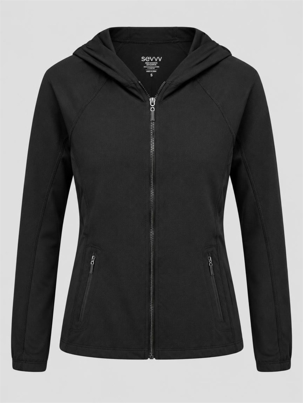 Women's Black Hooded Lightweight Jacket